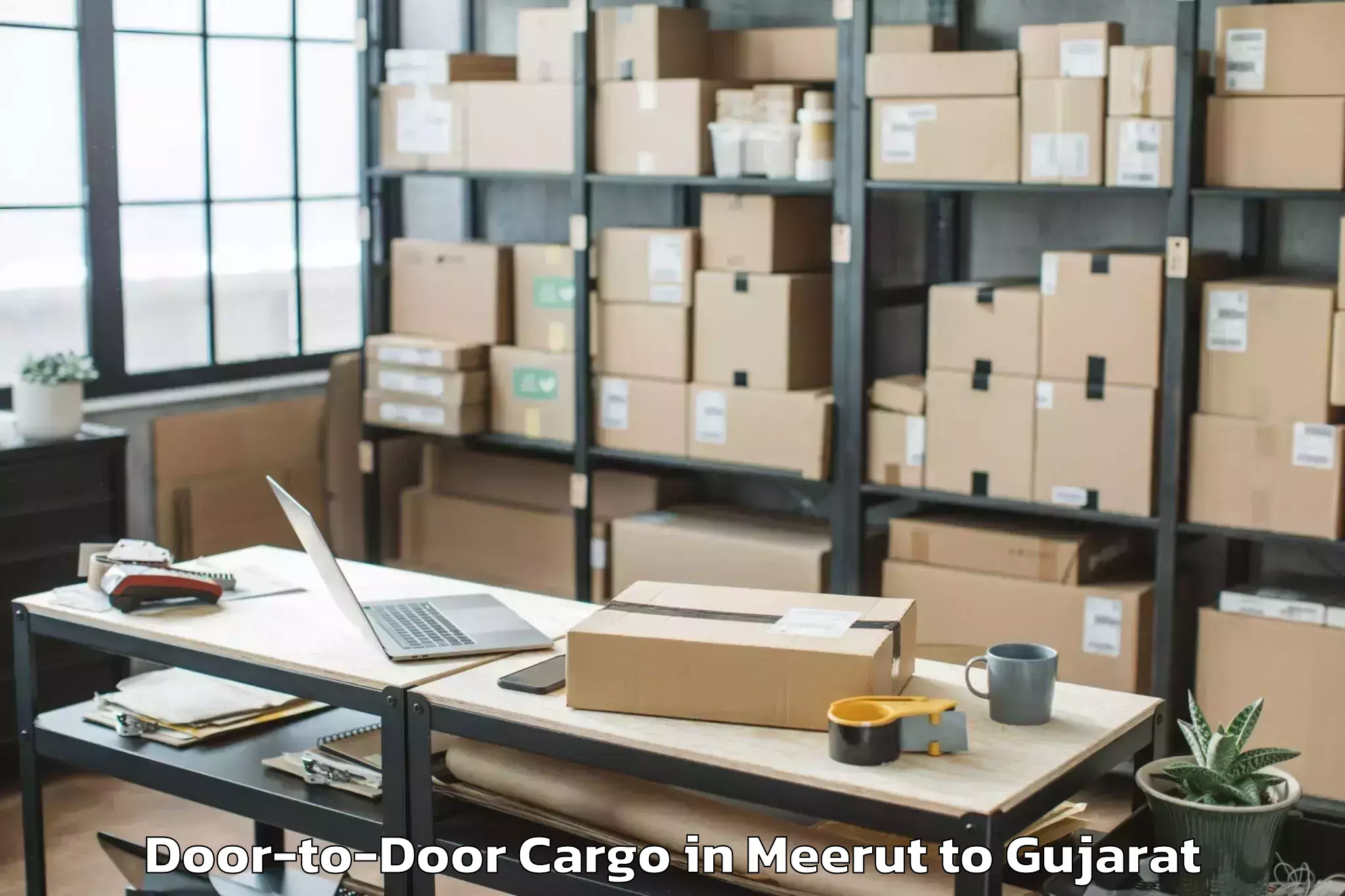 Hassle-Free Meerut to Wankaner Door To Door Cargo